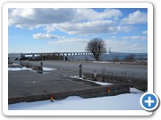 der Blick von Malmö auf die Öresundbrücke - Schweden Hej då